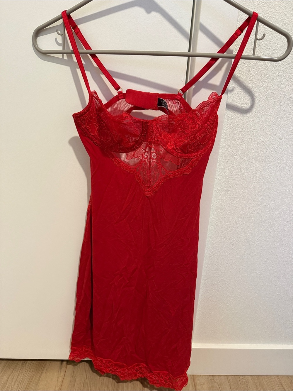 Victoria's Secret Red Lace Chemise Slip